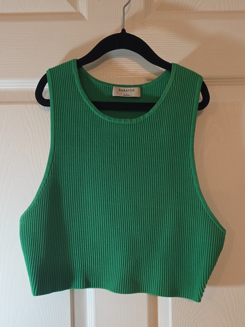 Babaton Emerald Ribbed Crop Tank